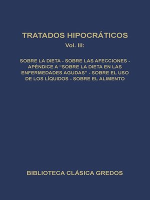cover image of Tratados hipocráticos III